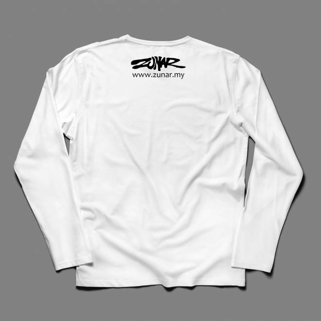 [Even My Pen Has A Stand] White Long Sleeve T-Shirt by Zunar - Image 2